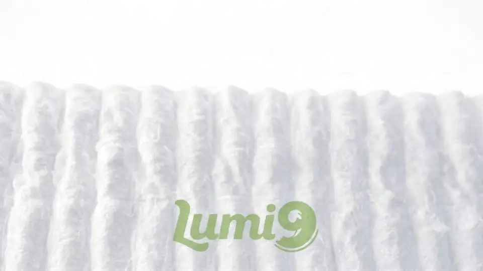 Lumi9 diaper waistband stretching to show its flexible, stretchy fit